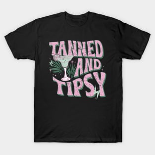 Retro Tanned And Tipsy Beach Summer Vacation Summer T-Shirt